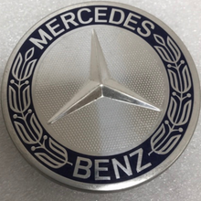 Load image into Gallery viewer, 4PC Mercedes 75MM Classic Dark Blue Wheel Center Hub Caps AMG Wreath bb7a31a9