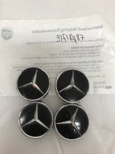 Load image into Gallery viewer, 4x Mercedes-Benz Matte Black Wheel Center Hub Caps 75mm 31f18487