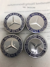 Load image into Gallery viewer, Set of 4 Mercedes-Benz 75MM Classic Dark Blue Wheel Center Hub Caps 96935366