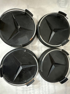 Set of 4 Mercedes-Benz Wheel Center Cap Matte Black 015ddbc3