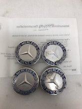 Load image into Gallery viewer, Set of 4 Mercedes 75MM Classic Dark Blue Wheel Center Hub Caps 023ee202