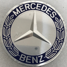 Load image into Gallery viewer, Set of 4 Mercedes 75MM Classic Dark Blue Wheel Center Hub Caps 3c1e018a