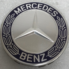 Load image into Gallery viewer, Set of 4 Mercedes 75MM Classic Dark Blue Wheel Center Hub Caps bf553afc