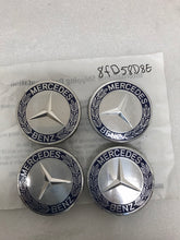 Load image into Gallery viewer, Set of 4 Mercedes 75MM Classic Dark Blue Wheel Center Hub Caps 8fd58d8e