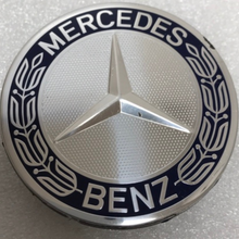 Load image into Gallery viewer, Set of 4 Mercedes 75MM Classic Dark Blue Wheel Center Hub Caps 7aa63f37