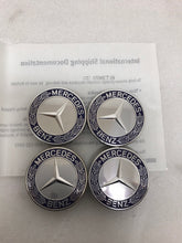 Load image into Gallery viewer, Set of 4 Mercedes 75MM Classic Dark Blue Wheel Center Hub Caps 6596c749