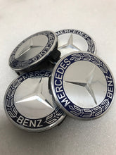 Load image into Gallery viewer, Set of 4 Mercedes 75MM Classic Dark Blue Wheel Center Hub Caps a7e29872