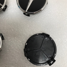 Load image into Gallery viewer, Set of 4 Mercedes-Benz Matte Black Wheel Center Hub Caps 75mm 946900b2