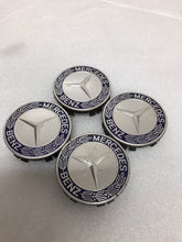 Load image into Gallery viewer, Set of 4 Mercedes 75MM Classic Dark Blue Wheel Center Hub Caps fffa699d