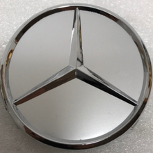 Load image into Gallery viewer, Set of 4 Mercedes-Benz Silver Wheel Center Hub Caps ab9ea5fa