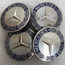 Load image into Gallery viewer, Set of 4 Mercedes Classic Dark Blue Wheel Center Hub Caps AMG Wreath a539ea04