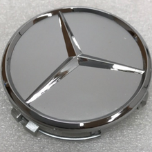 Load image into Gallery viewer, Set of 4 Mercedes-Benz Silver Wheel Center Hub Caps 6e2f76a0