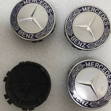 Load image into Gallery viewer, Set of 4 Mercedes 75MM Classic Dark Blue Wheel Center Hub Caps AMG d310b681