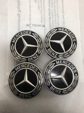 Load image into Gallery viewer, Set of 4 Mercedes-Benz Black Wheel Center Caps 75MM A2224002200 77636c38