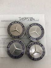 Load image into Gallery viewer, Set of 4 Mercedes Classic Dark Blue Wheel Center Hub Caps AMG Wreath d05a5b14