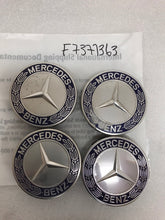 Load image into Gallery viewer, Set of 4 Mercedes 75MM Classic Dark Blue Wheel Center Hub Caps f7371363