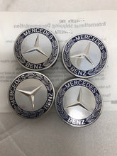 Load image into Gallery viewer, Set of 4 Mercedes 75MM Classic Dark Blue Wheel Center Hub Caps a7e29872