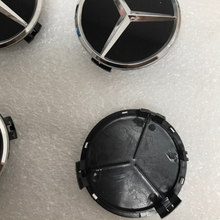 Load image into Gallery viewer, Set of 4 Mercedes-Benz Matte Black Wheel Center Hub Caps 75mm 946900b2