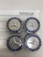 Load image into Gallery viewer, Set of 4 Mercedes 75MM Classic Dark Blue Wheel Center Hub Caps 7b982f74