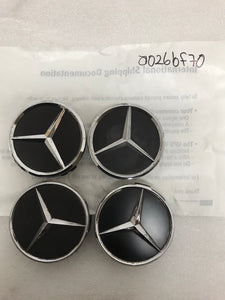 Set of 4 Mercedes-Benz Matte Black Wheel Center Hub Caps 75mm a026bf70