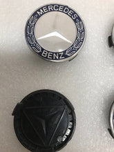Load image into Gallery viewer, Set of 4 Mercedes 75MM Classic Dark Blue Wheel Center Caps AMG Wreath 2062f475