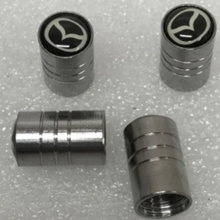 Load image into Gallery viewer, Set of 4 Universal Mazda Silver Wheel Stem Air Valve Caps 47000ac9