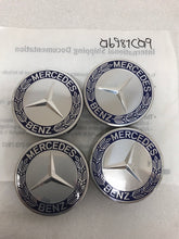 Load image into Gallery viewer, Set of 4 Mercedes 75MM Classic Dark Blue Wheel Center Hub Caps a6981ca9