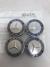 Load image into Gallery viewer, Set of 4 Mercedes Classic Dark Blue Wheel Center Hub Caps AMG Wreath 76f2cc15