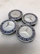 Load image into Gallery viewer, Set of 4 Mercedes-Benz 75MM Classic Dark Blue Wheel Center Hub Caps 96935366