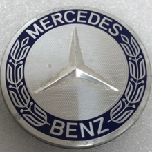 Load image into Gallery viewer, Set of 4 Mercedes Classic Dark Blue Wheel Center Hub Caps AMG Wreath a539ea04
