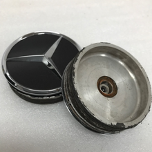 Load image into Gallery viewer, Set of 2 Mercedes-Benz Black Wheel Hub Center Caps 4bd211f0
