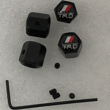 Load image into Gallery viewer, Set of 4 TRD Racing Development Tire Valve Stem Caps For Car with key 60a8b953
