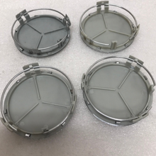 Load image into Gallery viewer, Set of 4 Mercedes-Benz Silver Wheel Center Hub Caps 6e2f76a0