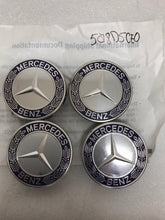 Load image into Gallery viewer, Set of 4 Mercedes 75MM Classic Dark Blue Wheel Center Hub Caps 5a8b5ce0