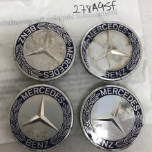 Load image into Gallery viewer, Set of 4 Mercedes Classic Dark Blue Wheel Center Hub Caps AMG Wreath 278a95f