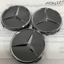 Load image into Gallery viewer, SET OF 3 BLACK Mercedes-Benz Wheel Center Cap 75mm A2204000125 a8362fe1
