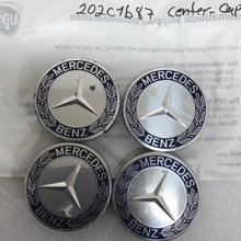 Load image into Gallery viewer, Set of 4 Mercedes 75MM Classic Dark Blue Wheel Center Hub Caps 202c1b87