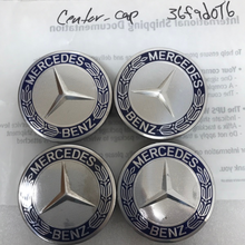Load image into Gallery viewer, Set of 4 Mercedes 75MM Classic Dark Blue Wheel Center Hub Caps 36f9d016