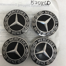 Load image into Gallery viewer, Set of 4 Mercedes-Benz Black Wheel Center Caps 75MM A171400025 157d1c6d