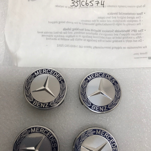 4PC Mercedes 75MM Classic Dark Blue Wheel Center Hub Caps AMG Wreath 331c6574