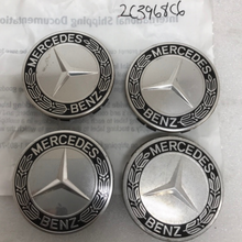 Load image into Gallery viewer, Set of 4 Mercedes Classic Dark Blue Wheel Center Hub Caps AMG Wreath 2c3968c6