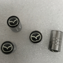 Load image into Gallery viewer, Set of 4 Universal Mazda Silver Wheel Stem Air Valve Caps 47000ac9