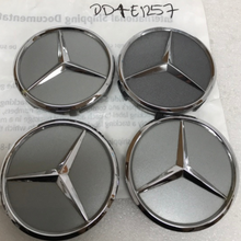 Load image into Gallery viewer, Set of 4 Mercedes-Benz Gray Wheel Center Hub Caps dd4e1257
