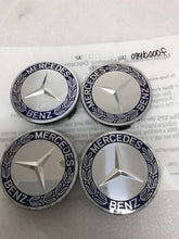 Load image into Gallery viewer, Set of 4 Mercedes 75MM Classic Dark Blue Wheel Center Hub Caps c99b000f