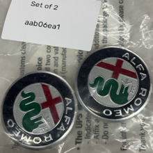 Load image into Gallery viewer, Set of 2 Alfa Romeo Wheel Center Caps Hubcaps Rim Caps 60MM aab06ea1