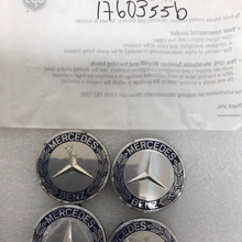 Load image into Gallery viewer, Set of 4 Mercedes 75MM Classic Dark Blue Wheel Center Hub Caps AMG 1760355b