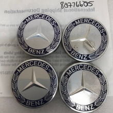 Load image into Gallery viewer, Set of 4 Mercedes 75MM Classic Dark Blue Wheel Center Hub Caps 8a7166a5