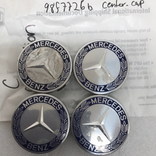 Load image into Gallery viewer, Set of 4 Mercedes 75MM Classic Dark Blue Wheel Center Hub Caps 98f7726b