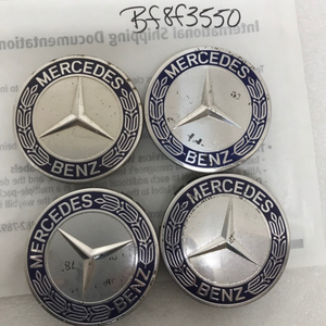 Set of 4 Mercedes 75MM Classic Dark Blue Wheel Center Hub Caps bf8f3550