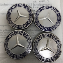 Load image into Gallery viewer, Set of 4 Mercedes 75MM Classic Dark Blue Wheel Center Hub Caps a25fe1cd